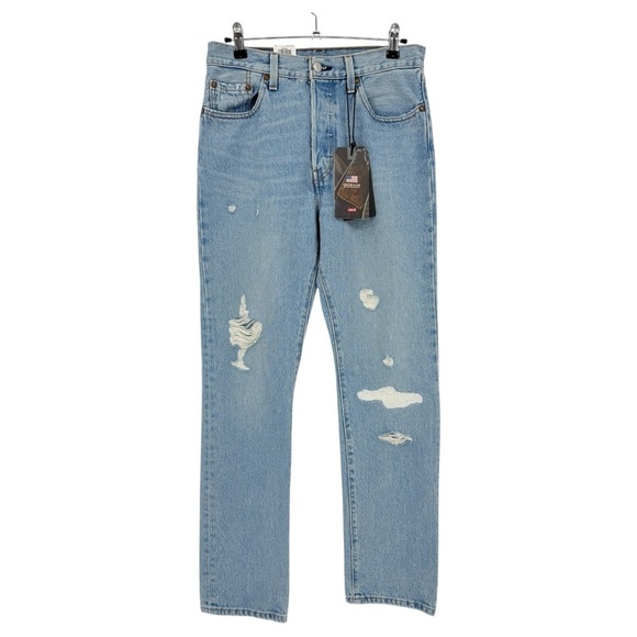 Levi's 501 Premium High Rise Straight Leg Button Fly Stars and Stripes 28 x 30 - Picture 2 of 16